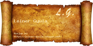 Leiner Gyula névjegykártya